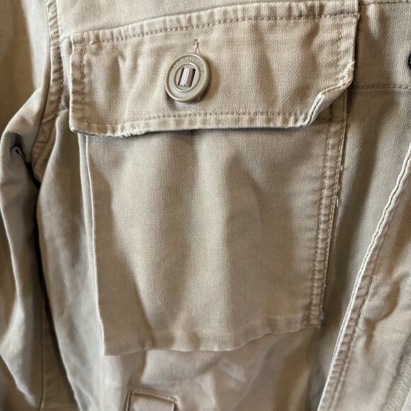 Vintage Old Navy Chore Coat Jacket Mens Lrg Work Canvas Utility Pockets Tan Y2K - Picture 3 of 16
